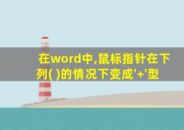 在word中,鼠标指针在下列( )的情况下变成'+'型